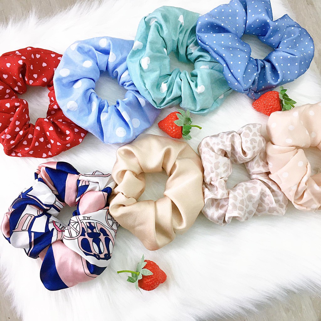 [FASHIONRUN19 - FASHIONHOT19] Dây buộc tóc, cột tóc vải scrunchies nhiều màu cao cấp JANE