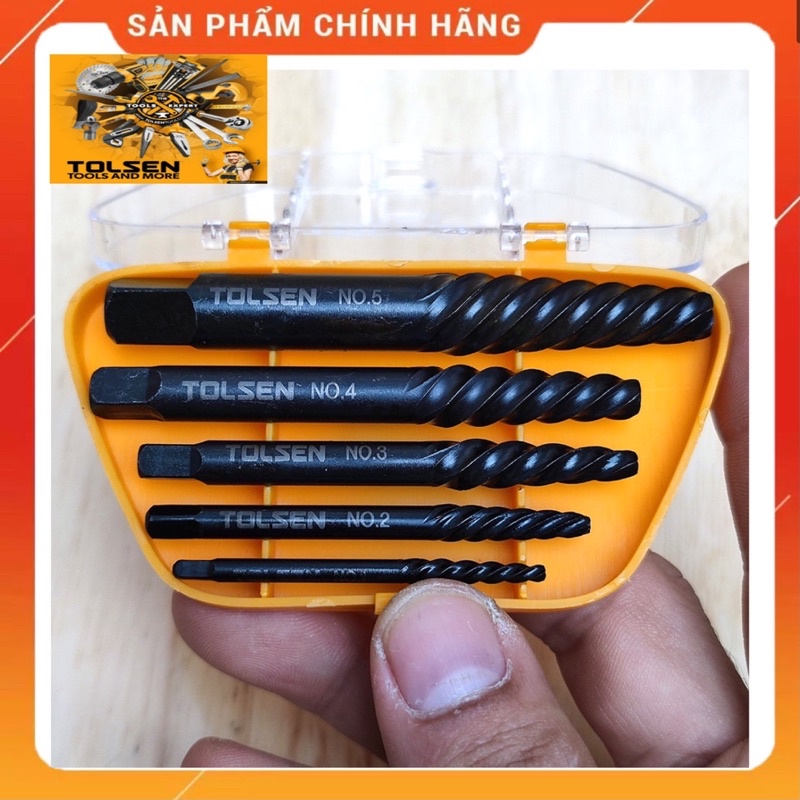 Bộ 5 mũi ren tháo bu lông, ốc vít gãy TOLSEN 33505