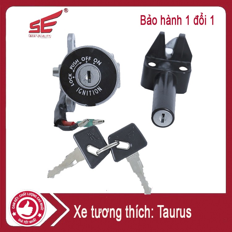 Ổ Khóa ❤️𝑭𝑹𝑬𝑬𝑺𝑯𝑰𝑷❤️ Khóa Xe Máy Taurus 2 Cạnh Khóa Chất Lượng Cao Bảo Hành 6 Tháng