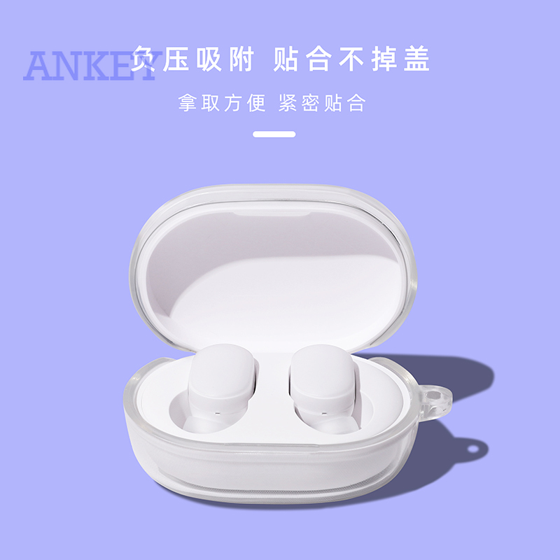 Redmi Airdot 3 Ốp Lưng Silicon Mềm Có Móc Khóa Dùng Cho Redmi Airdot 2 Mi True wireless Earbuds Basic 2 / S Case Samsung Galaxy Buds / Buds + Xiaomi Air 2 Se / Air 2s / Huawei Freebuds Pro