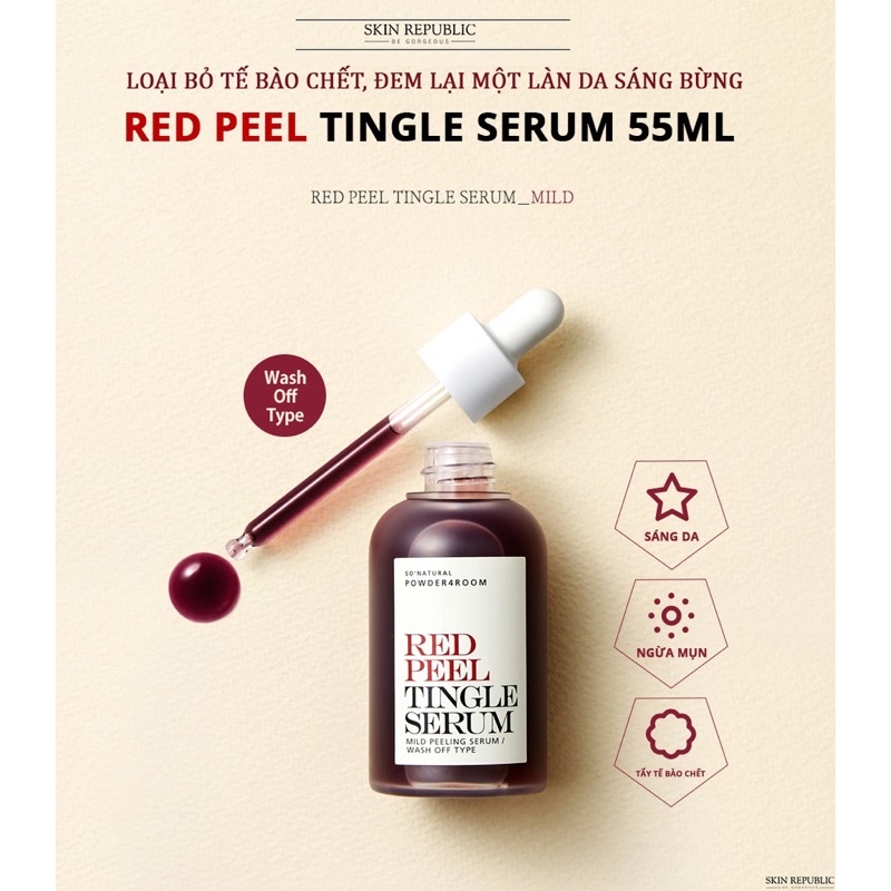 ( Sale thanh lý date 5/22) Tẩy Tế Bào Chết Hóa Học AHA/ BHA/ PHA Red Peel Tingle Serum