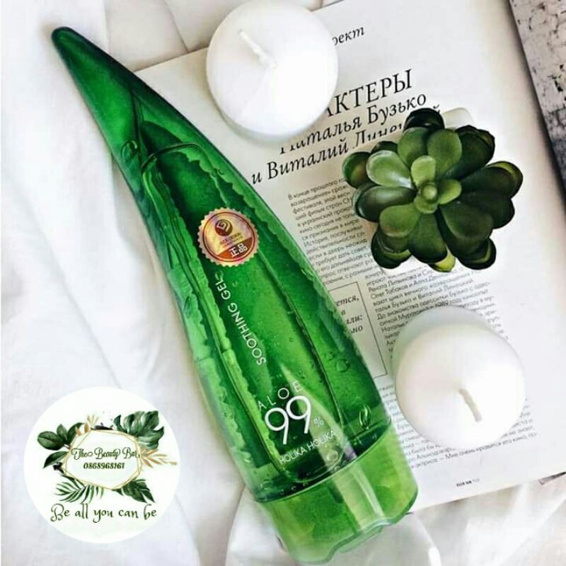 Gel dưỡng da chiết xuất lô hội Holika Holika Aloe 99% Soothing gel nhập khẩu Hàn Quốc.