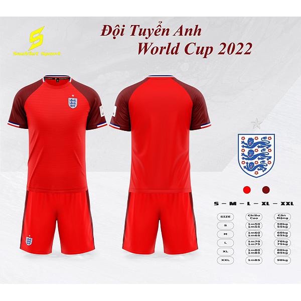 Bộ Quần Áo Đá Bóng Đội Tuyển Anh - Mùa Worldcup 2022