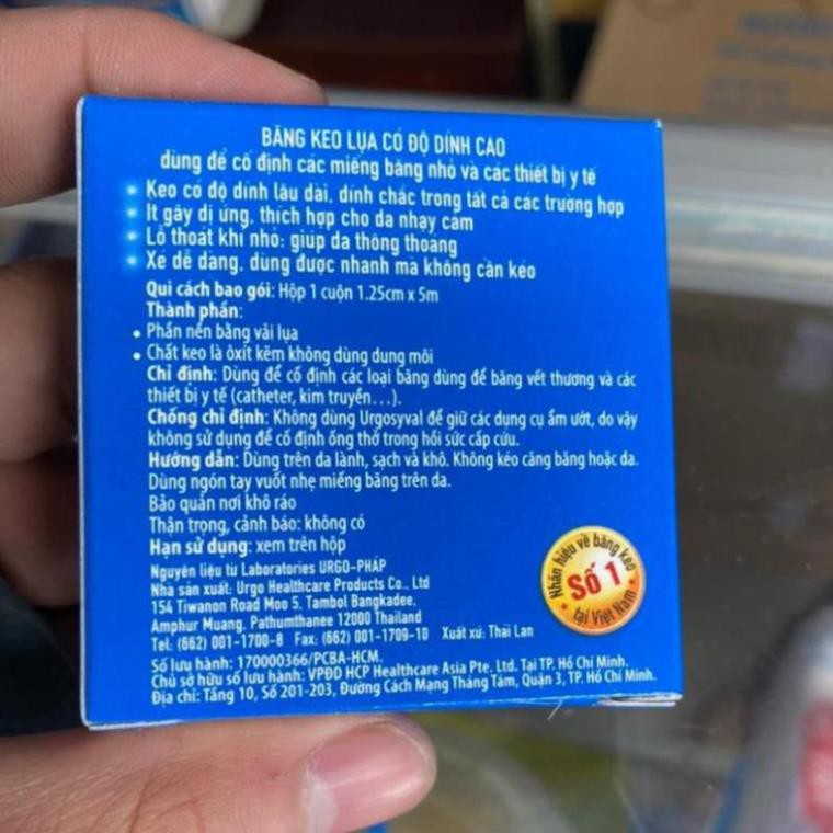 BĂNG KEO LỤA CÓ ĐỘ DÍNH CAO URGO SYVAL