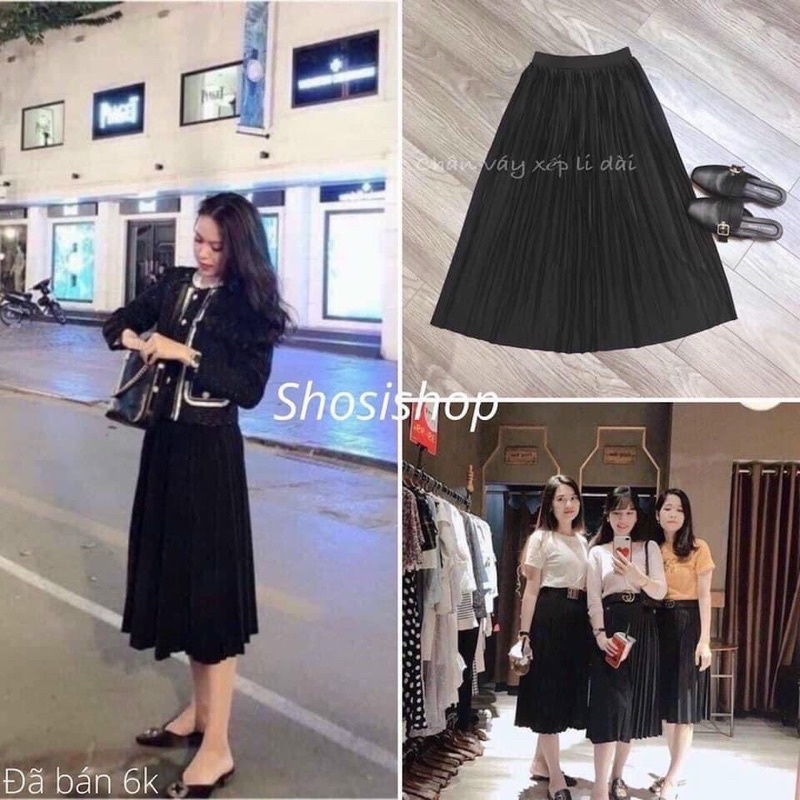 Chân váy sếp ly dài