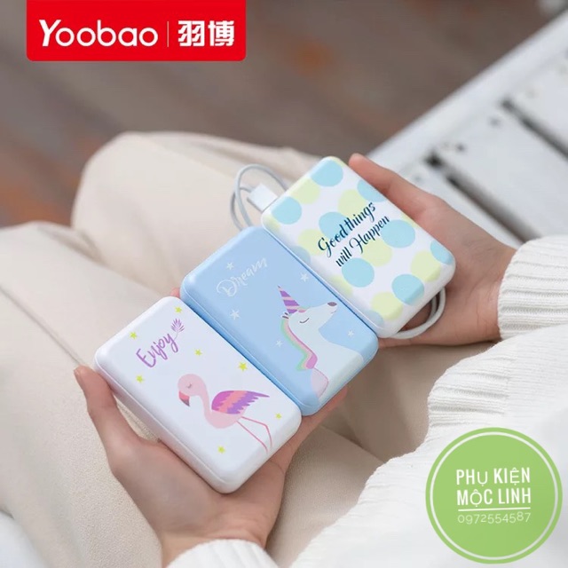 [ YOOBAO 10000mah CHÍNH HÃNG BH 12 THÁNG ] Pin sạc dự phòng 10w 18 hình dễ thương sạc nhanh nhỏ gọn