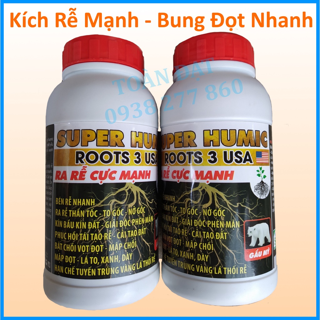 Kích Rễ Super Humic Roots 3 U.S.A, Phân Bón Ra Rễ Cực Mạnh, chuyên dùng cho hoa kiểng mai vàng