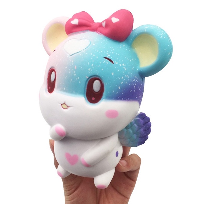 Squishy Lớn JUMBO Hình SÓC BAY TRÁI TIM MÀU TRẮNG Đồ Chơi Xốp Giảm Stress Hình mềm mịn dễ Thương đàn hồi Cho Bé