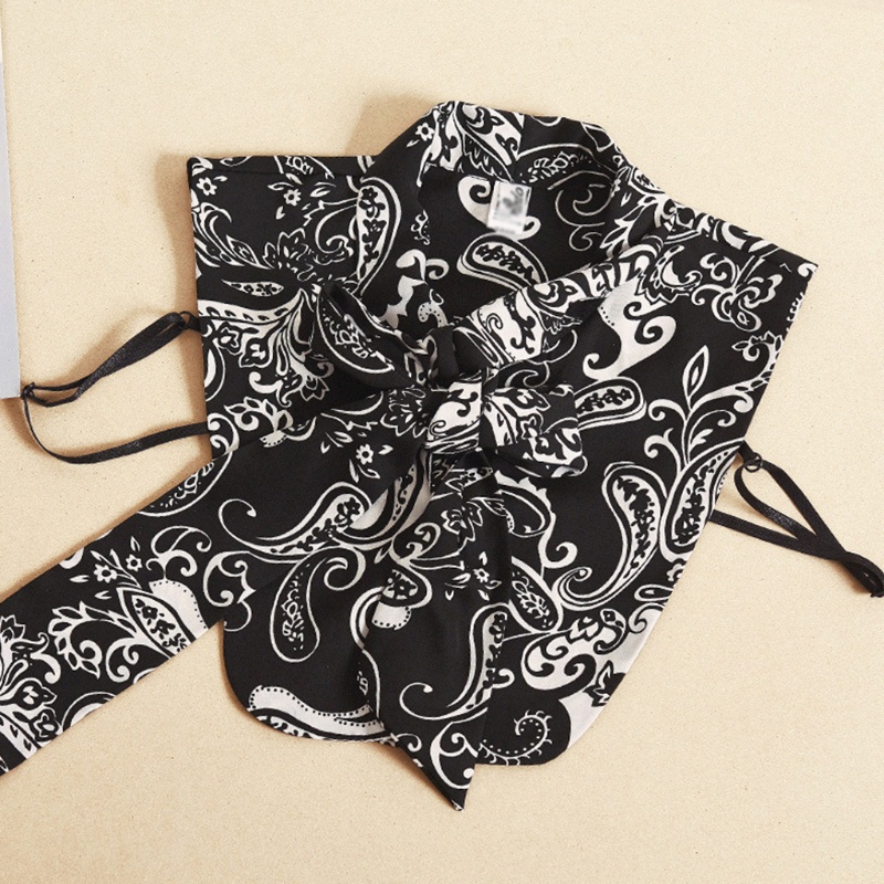 Cổ Áo Sơ Mi Giả Màu Trắng Đen Họa Tiết Hoa Thời Trang Cho Nữ