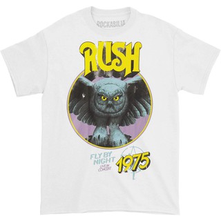 Rush Men'S Fly By Night Live '75 Slim-Fit T-Shirt White 100% Cotton Sportswear Birthday Gift