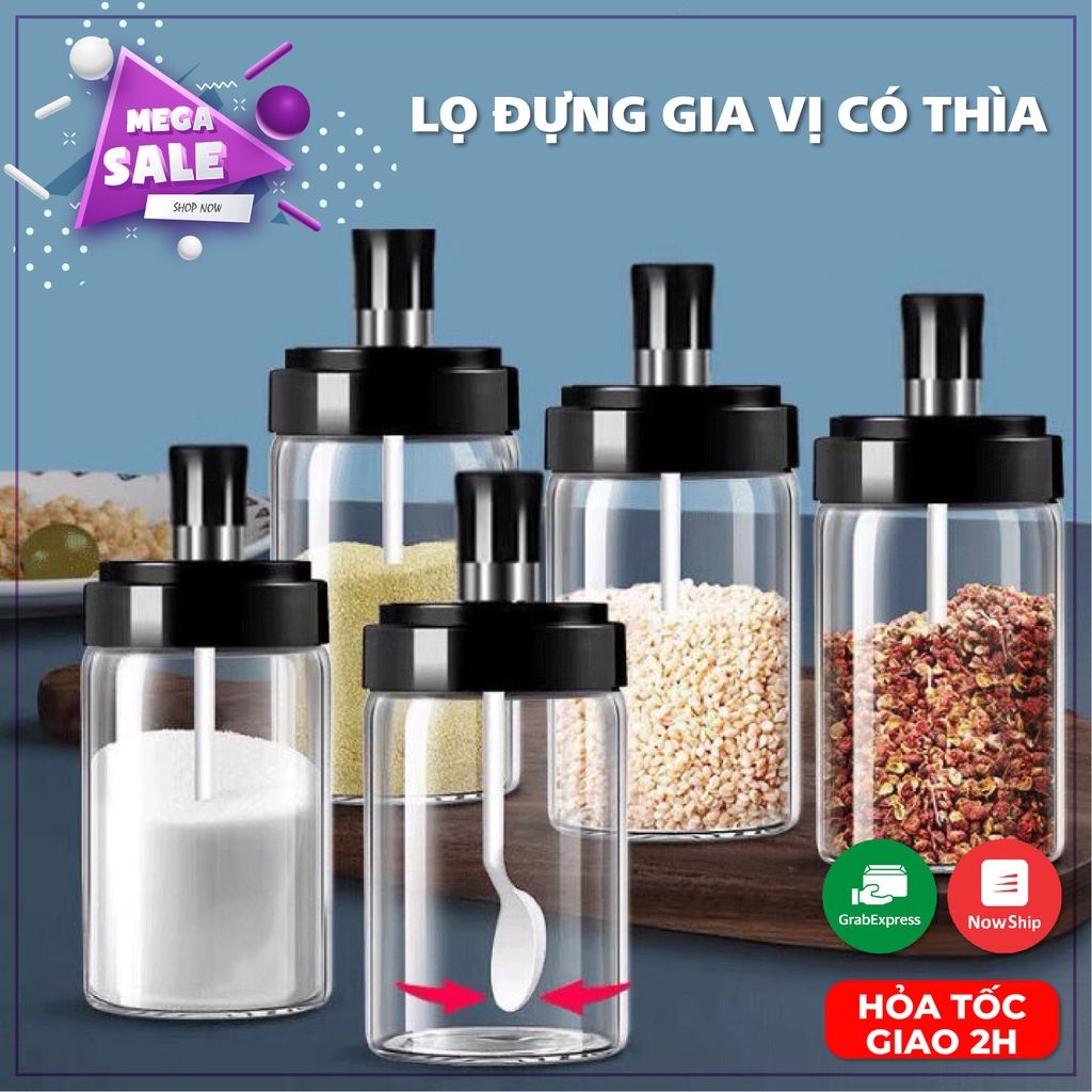 Lọ đựng gia vị nhà bếp siêu đẹp, có thìa sẵn