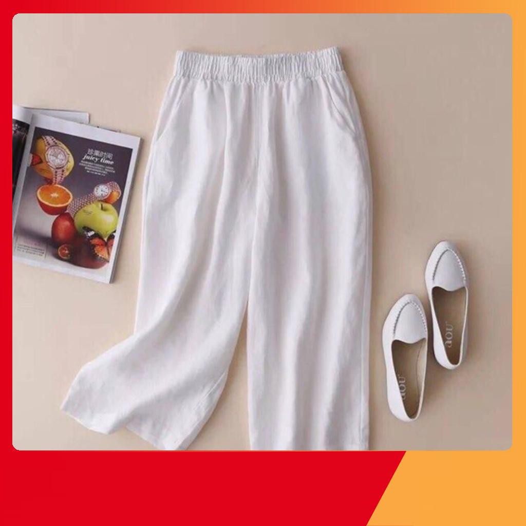 Quần ống rộng đũi xước lưng thun cao cấp
