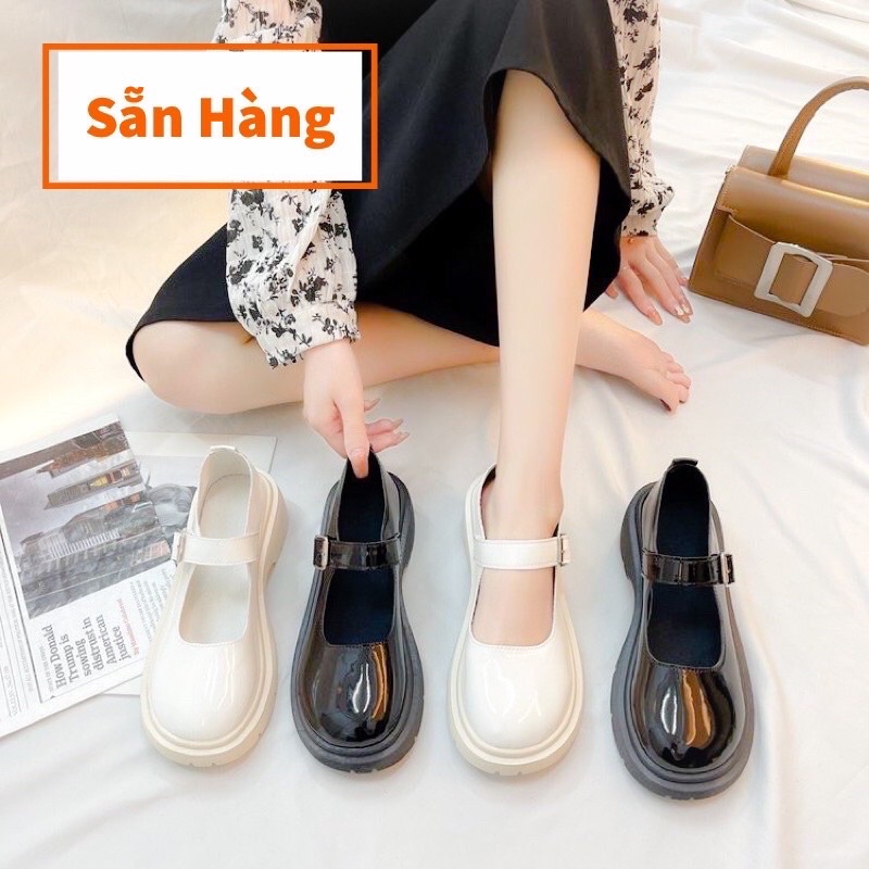 Giày nữ đế độn 7cm quai chun da Cao Cấp mềm mại cao
