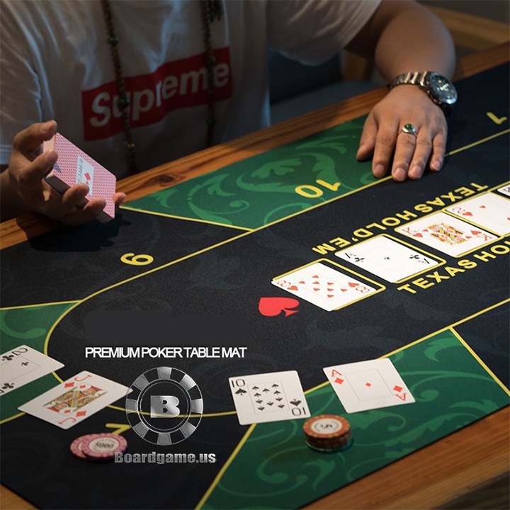 Thảm cao su chơi poker chuyên dụng Texas Hold’em - thảm chơi tài xỉu