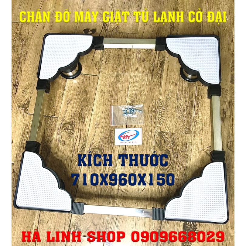 Chân kệ máy giặt tủ lạnh đa năng inox CỠ ĐẠI, Chân đỡ Máy giặt, Tủ lạnh Cỡ Đại, Kích thước 710x960x150mm