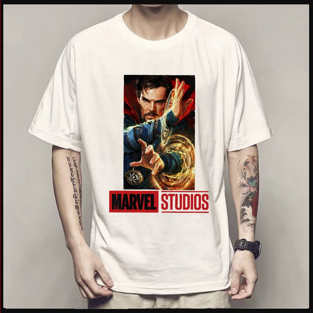 Áo Thun Unisex Vải Cotton Ngắn Tay Hình MARVEL- DR.STRANGE