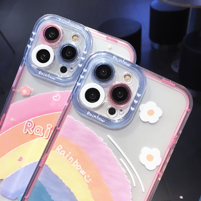 Ốp Điện Thoại TPU Mềm Chống Sốc Họa Tiết Cầu Vồng Cho iphone X XS MAX XR 12 13 11 pro MAX 7 8 Plus