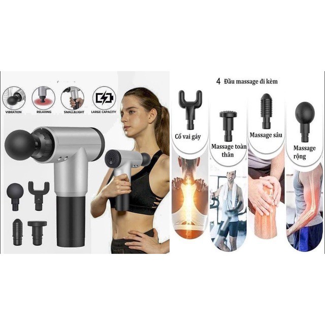 Máy massage trị liệu ❤️FREESHIP❤️ Súng massage Fascial Gun trị nhức mỏi cơ thể