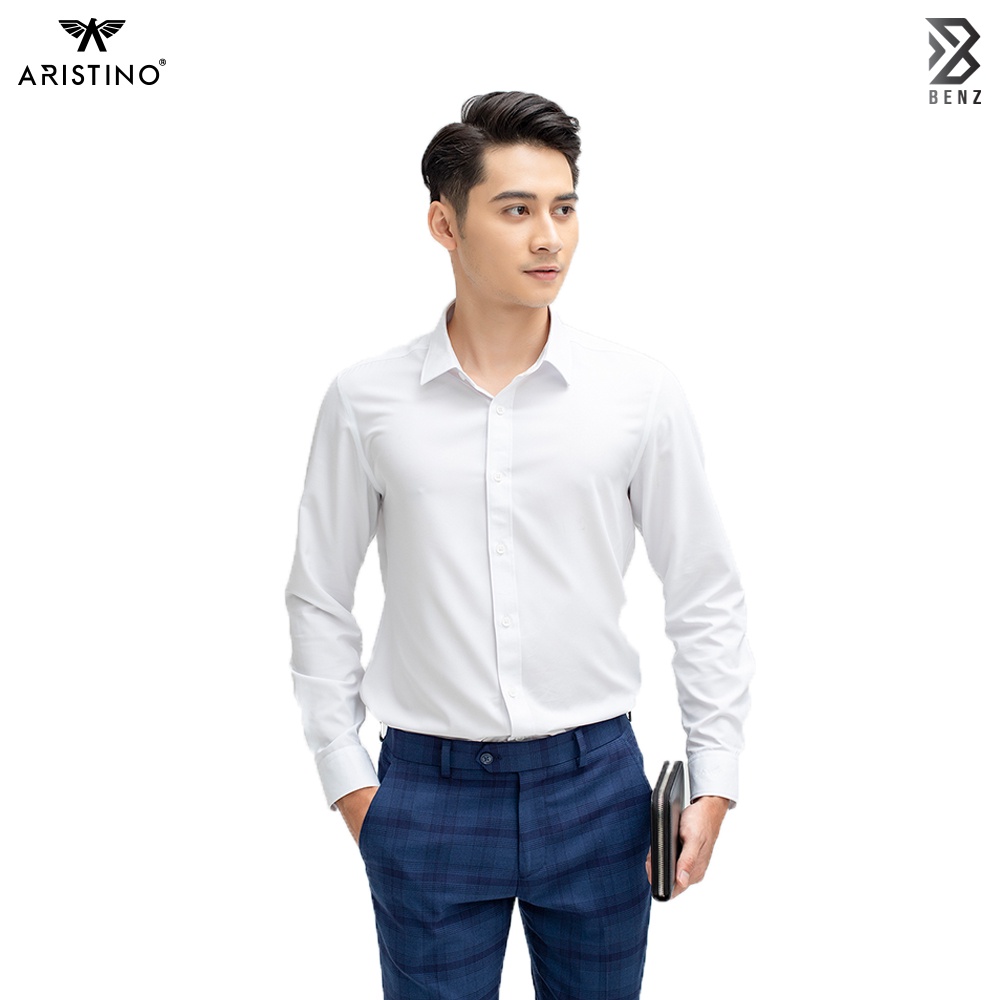 Áo Sơ Mi Trắng Dài Tay Aristino Benzmen Chất Liệu 100% Micro Polyester Cao Cấp Cho Bề Mặt Trơn Bóng, Mềm Mại, Ít Bám Bụi