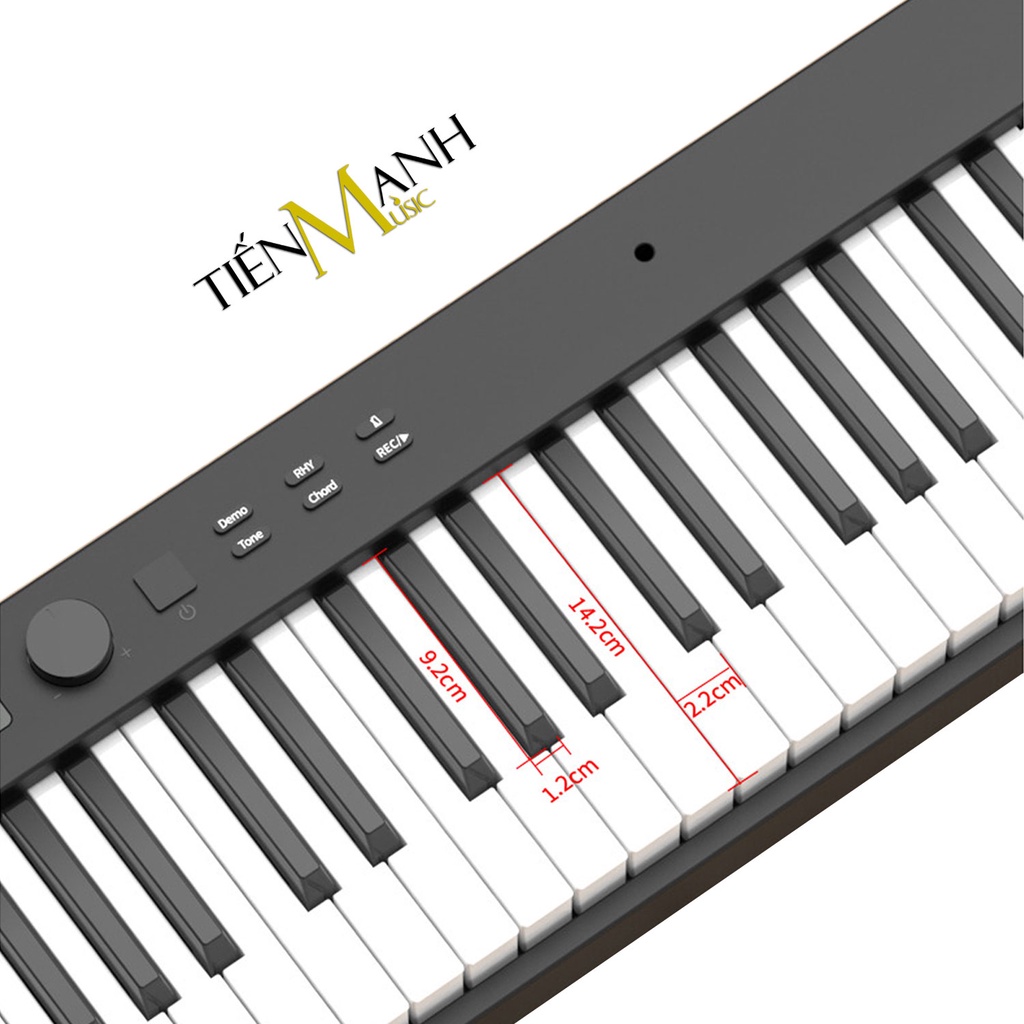 Đàn Piano Điện Konix PJ88C - 88 Phím Cảm Ứng Lực Có Loa (Pin sạc, Bluetooth, Pedal PJ88)