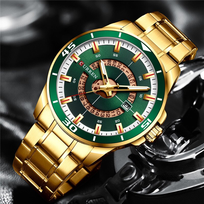 CURREN Men Watch Top Brand Luxury Gold Military Business Waterproof Male Clock Stainless Steel Quartz Man Wristwatch