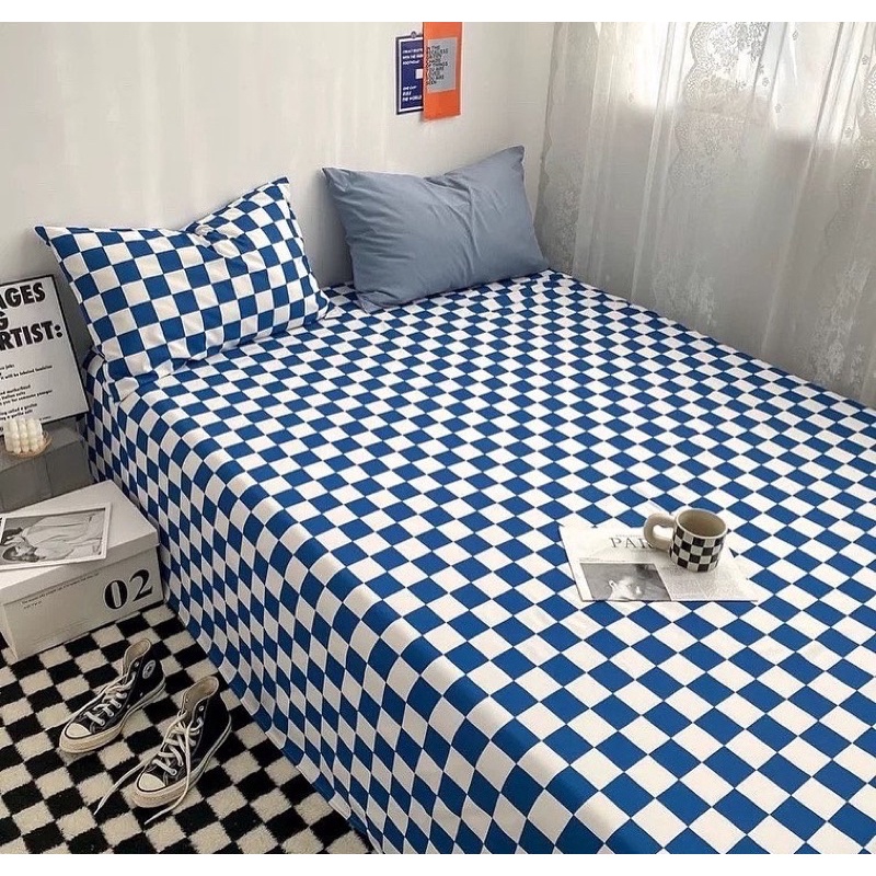 Set Ga Gối Lẻ Đũi Hoạt Tính Hoạ Tiết Ô Vuông Bàn Cờ (shinbedding)