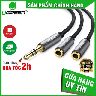 Dây Audio 3.5mm đực chia 2 cổng 3.5mm (âm) dài 20cm UGREEN 10739,10532,10780 ✔HÀNG CHÍNH HÃNG ✔