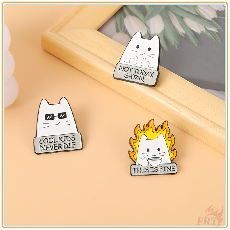 ♥ Khuy Cài Áo Hình Mèo Trắng Cá Tính ♥ 1 Huy Hiệu Gài Balo Hình Thú Cưng Dễ Thương
