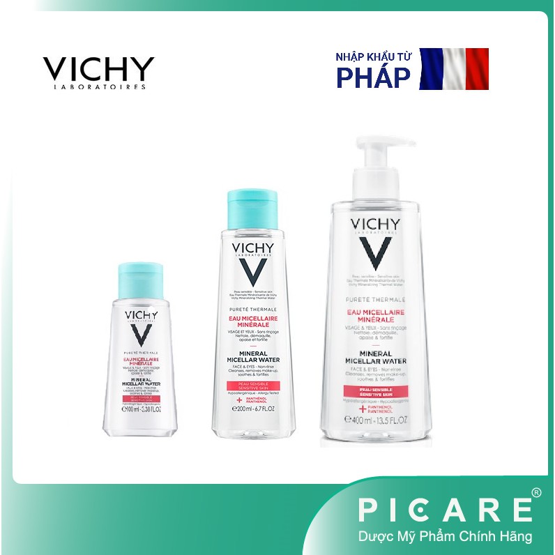 Nước tẩy trang dành cho da nhạy cảm Vichy Pureté Thermale Mineral Micellar Water Peau Sensible Sensitive Skin