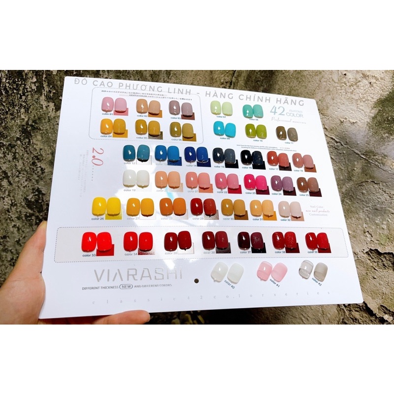 Sơn gel Viarashi 42 màu , sơn Nhật chính hãng TẶNG BẢNG MÀU VÀ BASE TOP , FREESHIP