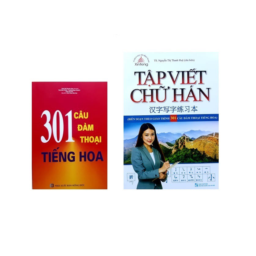 Sách - Combo 301 câu đàm thoại tiếng hoa , tập viết chữ hán (tặng sách ngẫu nhiên)