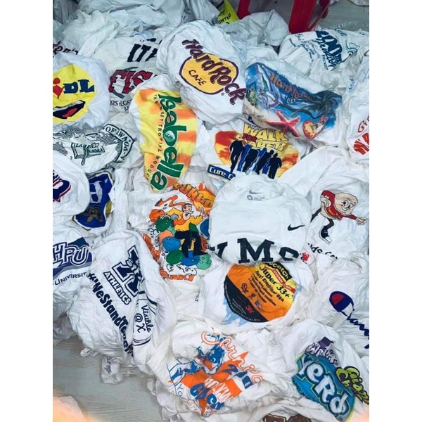 Áo thun mỹ 2hand màu trắng 99% ⚡FREESHIP⚡( trắng trơn . trắng hình )