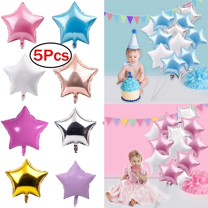 Bộ 5 bong bóng lá nhôm hình ngôi sao