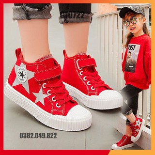 Giày Vải Cao Cổ Bé Gái Bé Trai Có Khóa Dán Tiện Lợi Size 27 - 36 - G10722