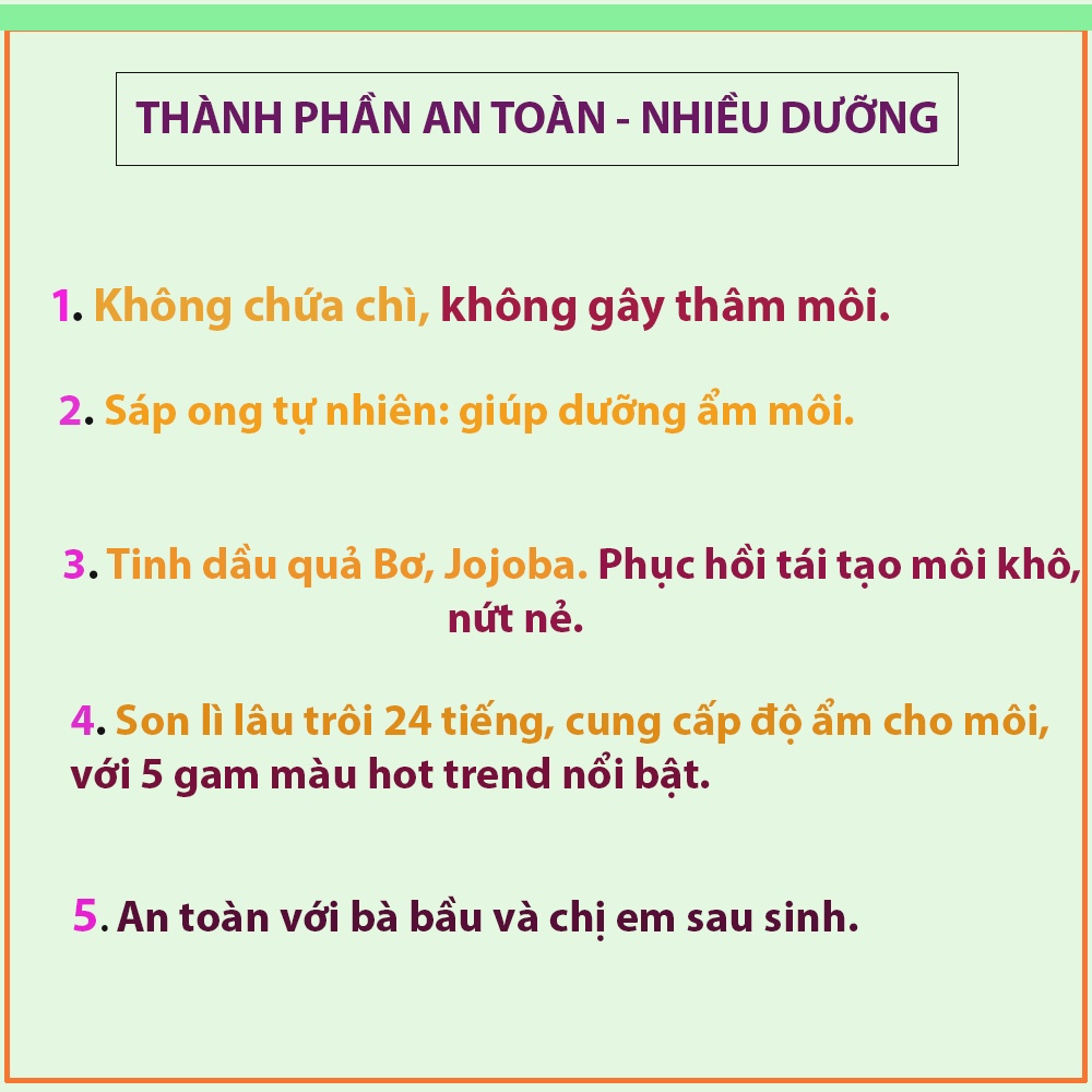 [MẪU MỚI] Son Lì Thiên Nhiên Không Chì_ Seimy Nature Lipstick, Sử Dụng Được Cho Phụ Nữ Mang Bầu. Giúp Dưỡng Môi | BigBuy360 - bigbuy360.vn
