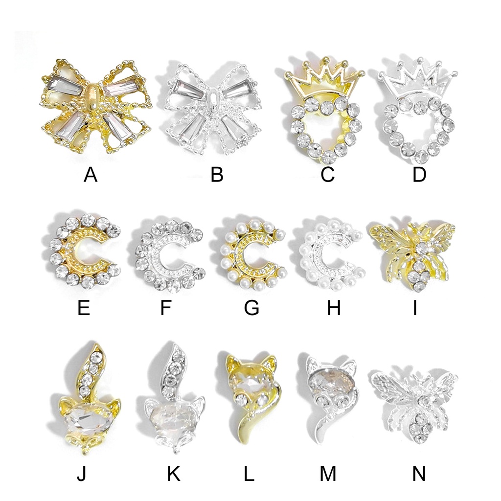 Phụ Kiện Trang Trí Móng Tay 3D Bằng Hợp Kim Chống Phai Màu Thiết Kế Ngọc Trai Sáng Tạo