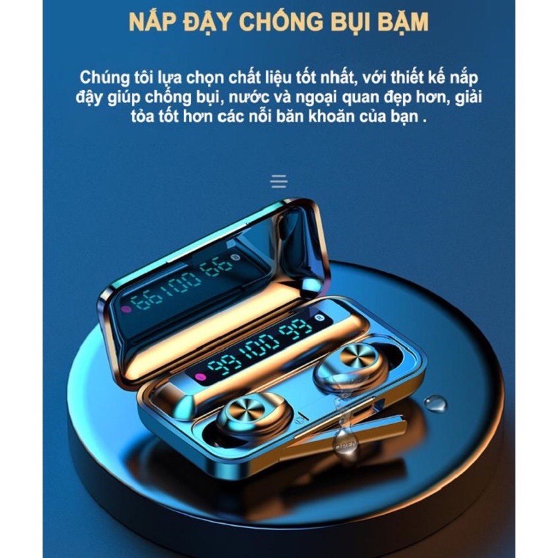 Tai Nghe Bluetooth AMOI F9-10 TWS Không Dây Pro Max 2020 phiên bản cao cấp| nút cảm ứng | Bluetooth 5.0 Hiển thị % pin