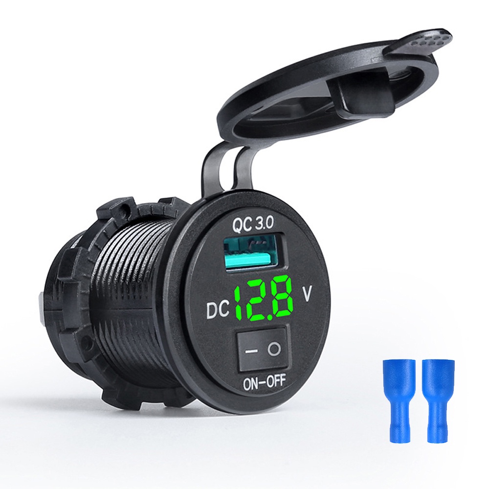 Tẩu sạc nhanh PECHAM Qc3.0 12V-24 cổng USB kép cho xe hơi xe máy xe tải