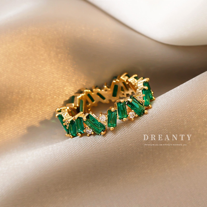 Nhẫn Mạ Vàng Đính Đá Zircon Phong Cách Retro Thời Trang