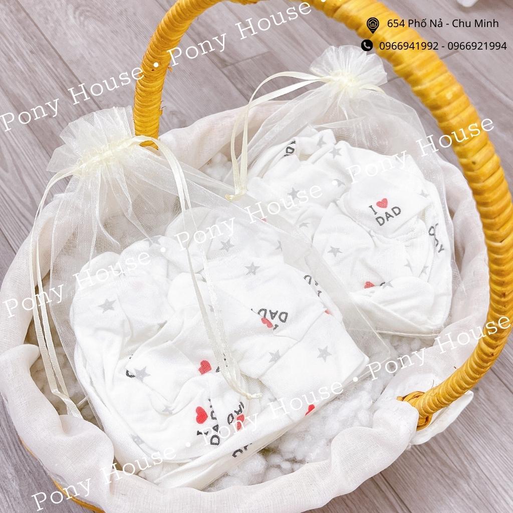Set Mũ, Bao Tay, Bao Chân Cho Bé Sơ Sinh Cotton Siêu Mát, Mềm Mại Cho Bé Từ 0-3 Tháng