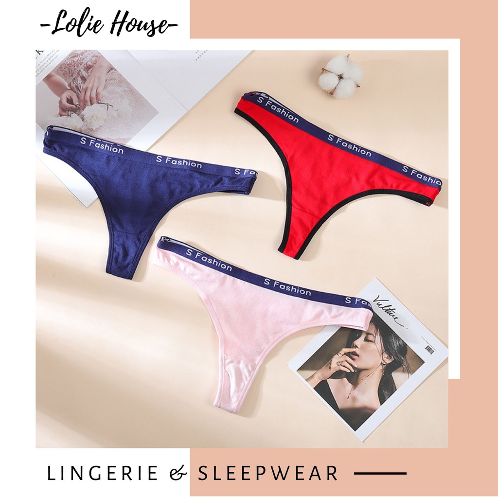 Quần lót lọt khe nữ cotton S Fashion dáng thể thao sport sexy LOLIE HOUSE - LK3 | BigBuy360 - bigbuy360.vn