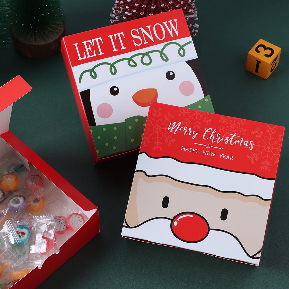 Hộp Đựng Bánh Quy In Họa Tiết Phong Cách Giáng Sinh Dễ Thương Xinh Xắn