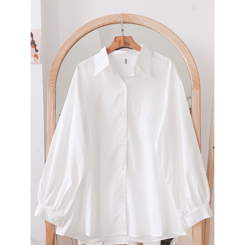 [ẢNH THẬT] - Áo sơ mi trắng basic tay bồng ulzzang - SM04 - jannahouse