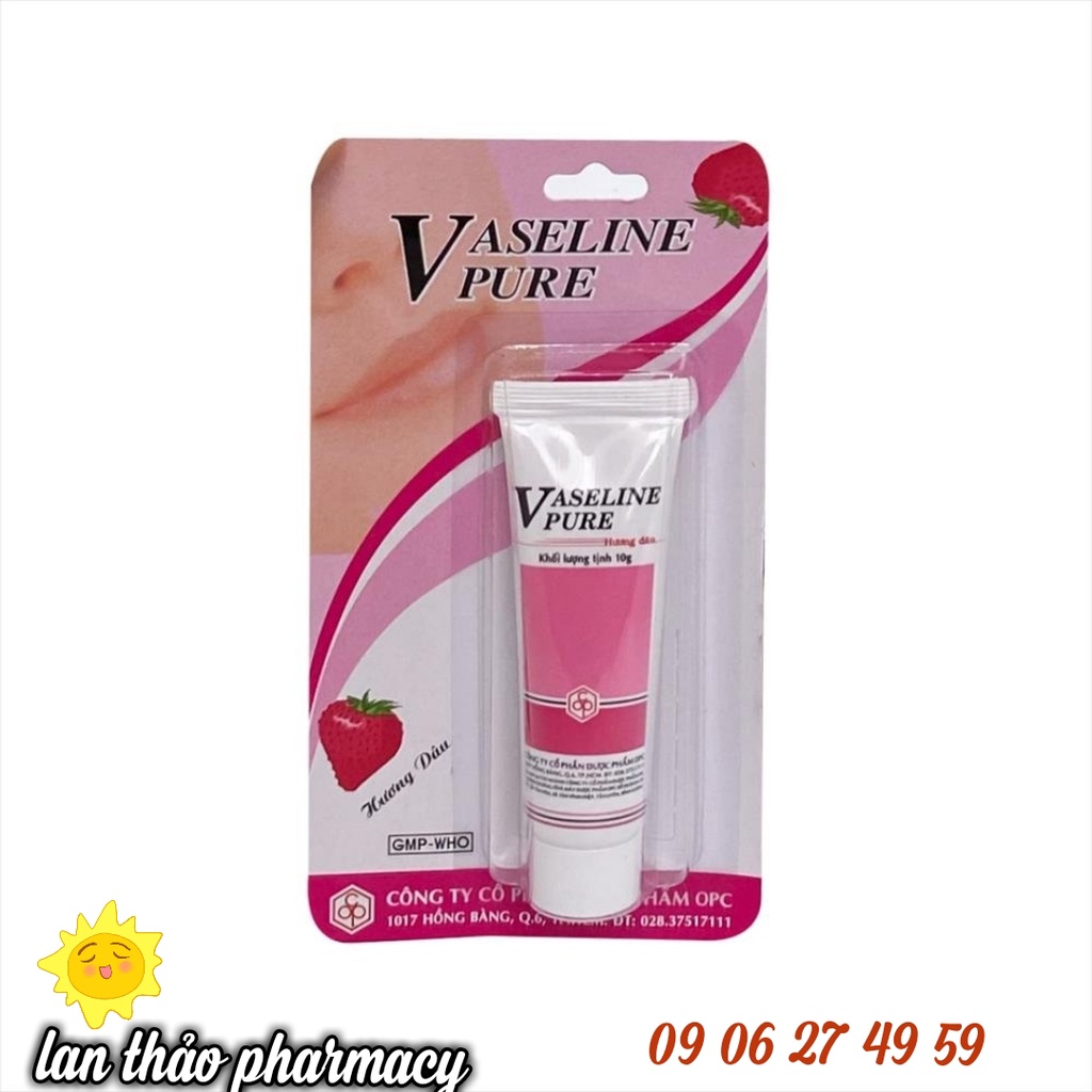 KEM VASELINE PURE DÂU OPC 10G DƯỠNG MÔI CHỐNG KHÔ MÔI
