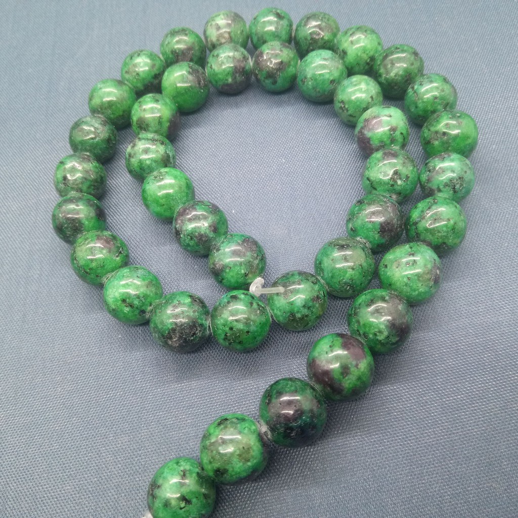 Rubyzoisite Chuỗi Hạt Đá Tròn Tự Nhiên 4-12mm Dùng Làm Trang Sức diy