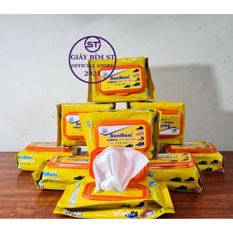 Khăn giấy lau giày siêu sạch Hộp 30 tờ siêu trắng