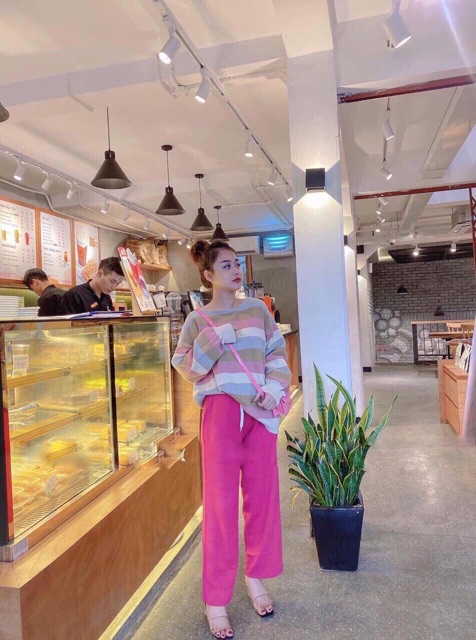 Set len kẻ hồng quảng châu xịn