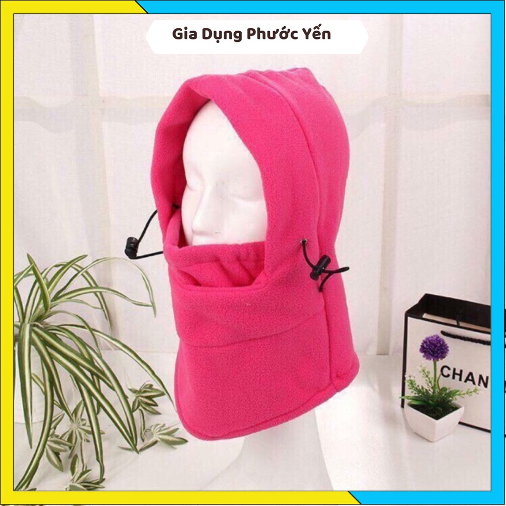 Mũ nỉ trùm đầu đi xe máy 6 in 1
