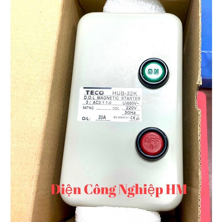 Khởi Động Từ Hộp 32A 3 Pha TECO HUEB-32K, Điện Áp Cuộn Hút 220V Và 380V HÀNG CHÍNH HÃNG