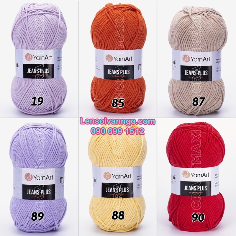 Combo 10 cuộn Len JEANS PLUS Thổ Nhĩ Kỳ